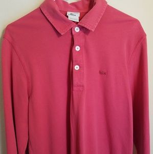 Lacoste Pink Long-Sleeve Polo Shirt